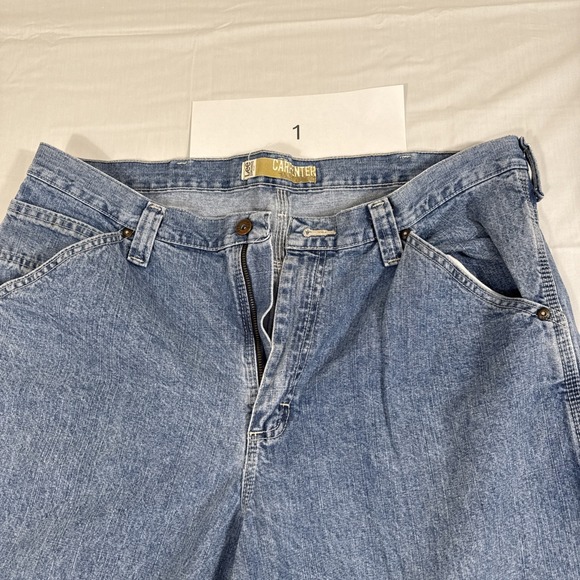 (2) Lee Mens Carpenter Jeans 38 x 32 Blue Vintage 90s 100% Cotton Medium Wash - Picture 1 of 13
